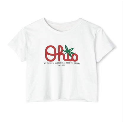Buckeye Tailgating Crop Tee